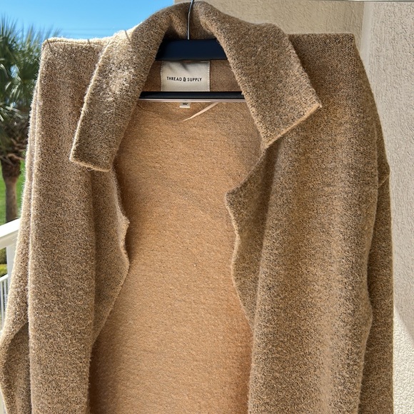 Thread & Suppy Open Front Cardigan Coat Size S - Picture 2 of 5